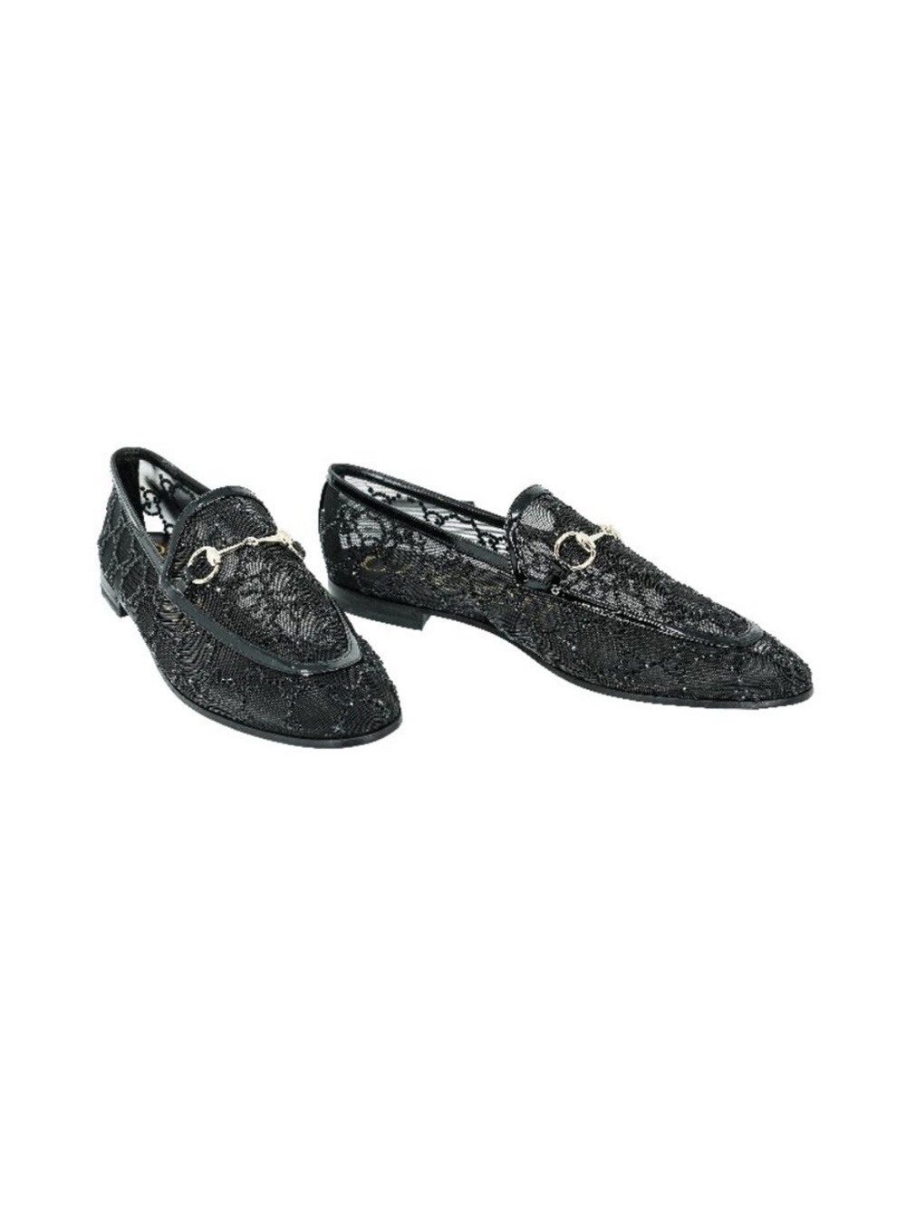 Authentic Gucci GG Crystal Jordaan Loafers